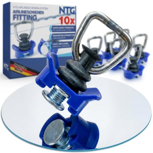 Lot de 10 ferrures fittings pour rail d'arrimage airline, 900 daN par point d'ancrage